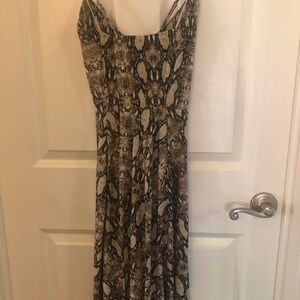 Sexy Snake Skin Print Fit and Flare Dress
